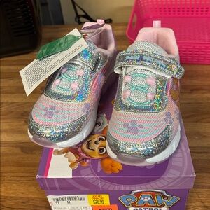 Paw Patrol Sparkly Pink and Silver Sneakers